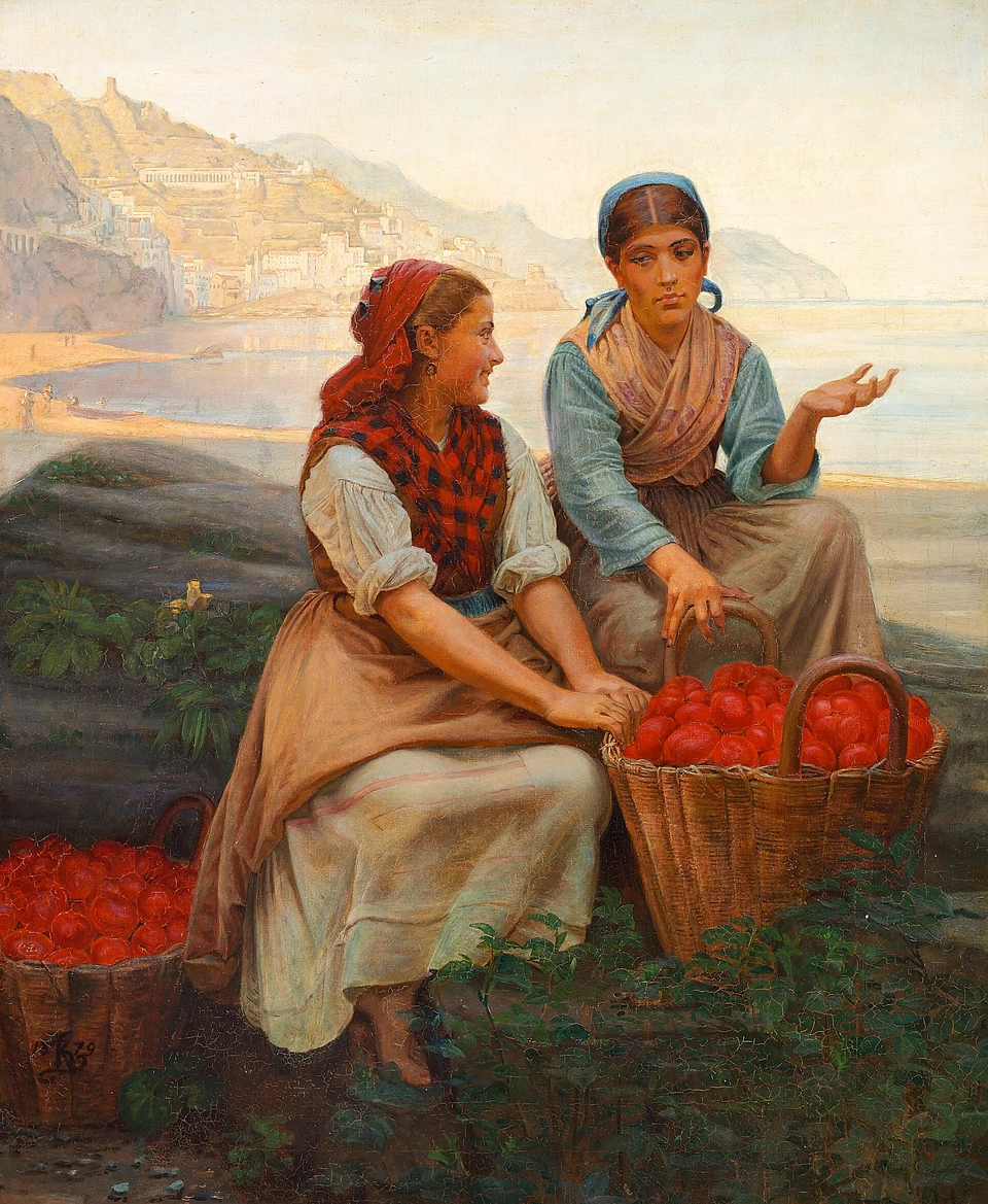 Kristian Zahrtmann - Ragazze italiane venditrici di frutta ad Amalfi, 1879